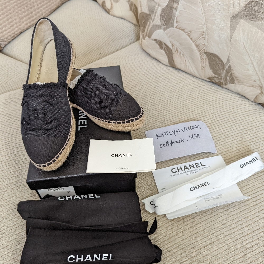 Black Tweed Chanel Espadrilles size 36